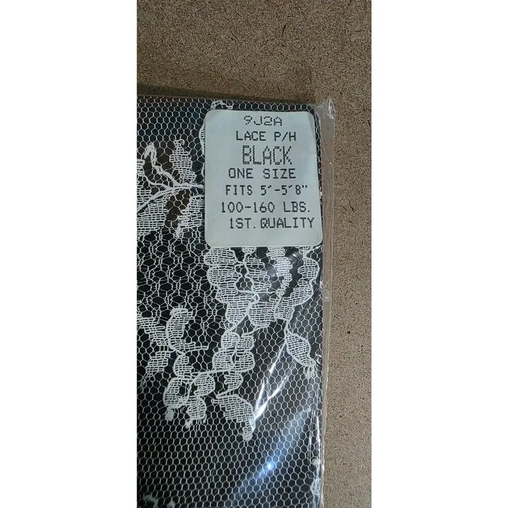 Vintage Lace Panty Hose Black Size S/M